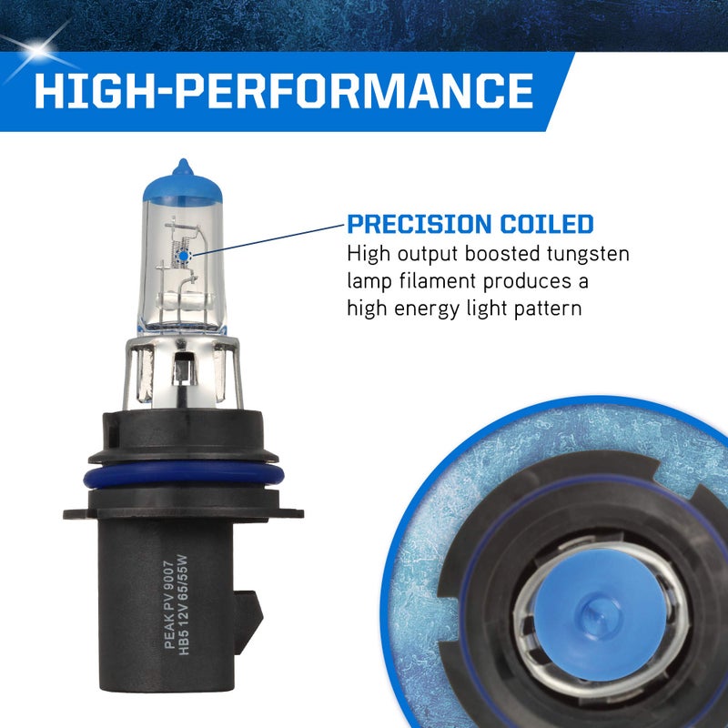 PEAK Power Vision Automotive High Performance 9007/HB5 65/55W Headlights (2 Pack) - Image 2